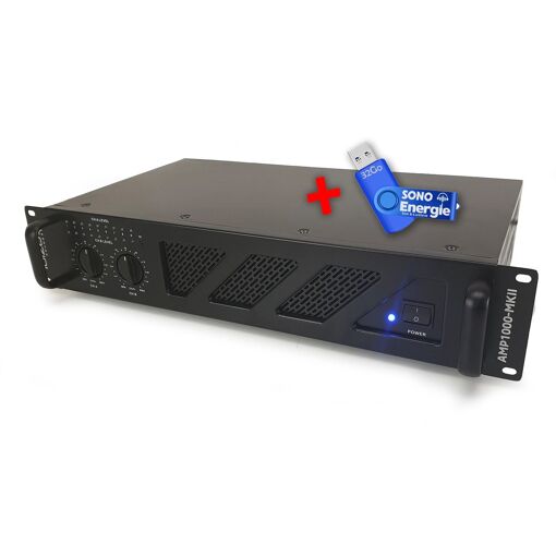Ibiza AMP1000-MKII - Professional Sound Amplifier 2x800W + USB Key 32G