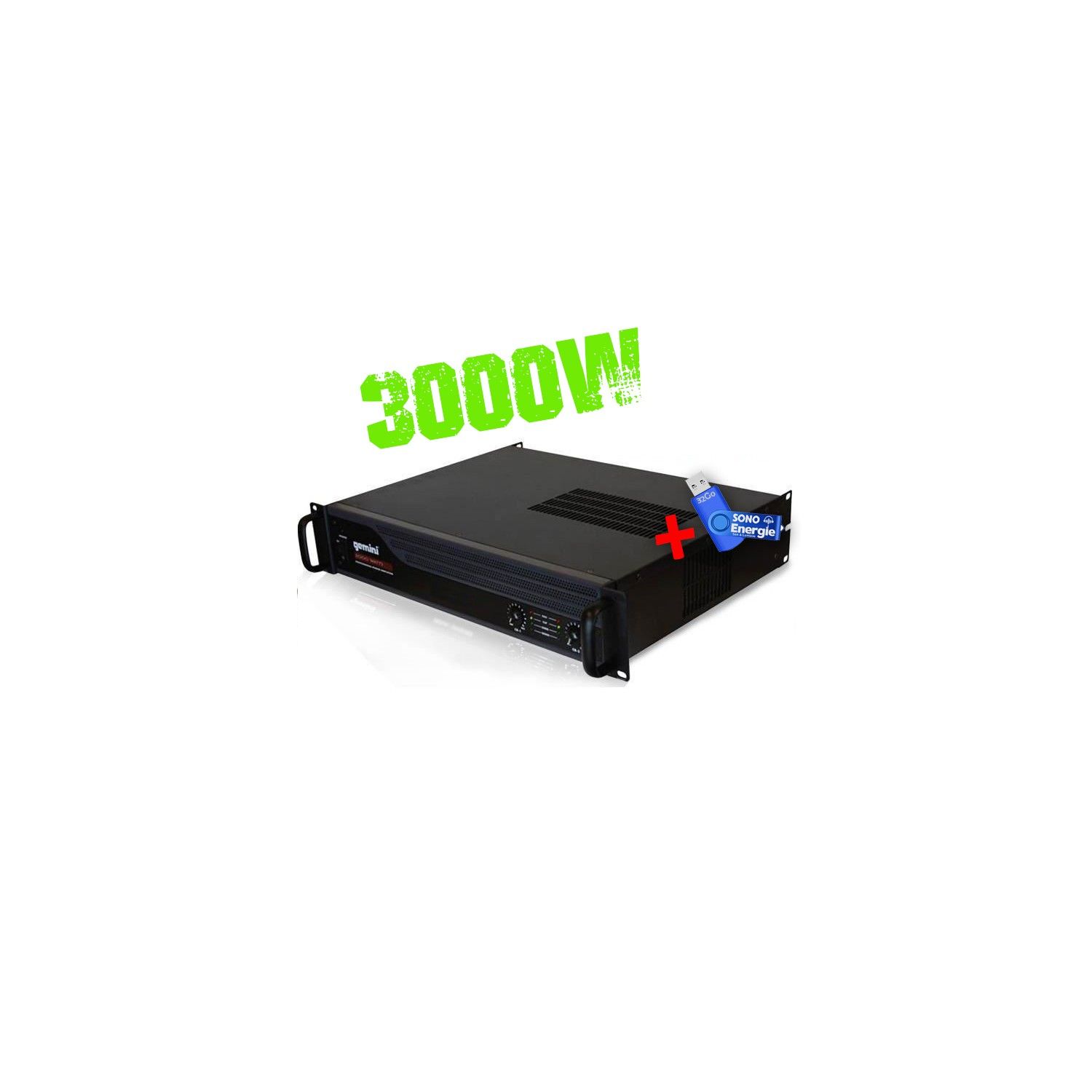 Gemini XGA3000 Professional Power Amplifier + 32GB USB Key
