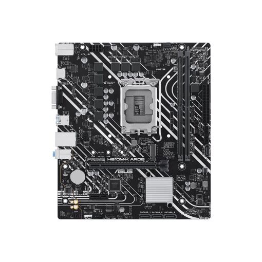 Tarjeta madre ASUS Prime H610M-K ARGB - Micro ATX - Socket LGA1700 - Chipset H610 - USB 3.2 Gen 1 - LAN Gigabit - Gráficos integrados (requer CPU) - Audio HD 8 canales