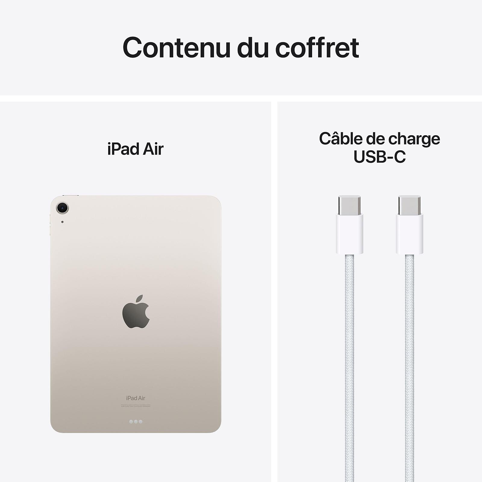 Apple iPad Air M2 11in (2024) Wi-Fi 256GB Lumière Stellaire