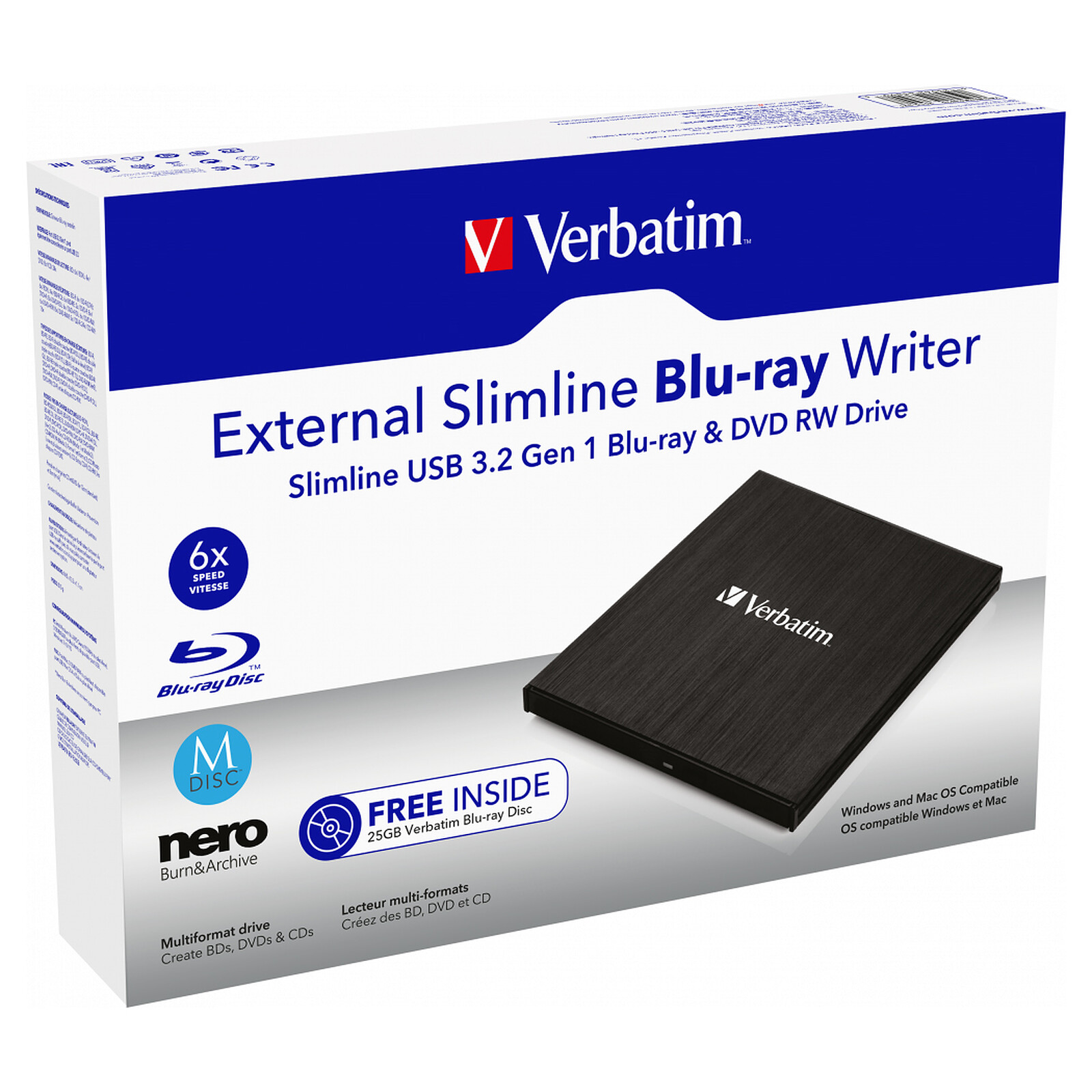 Verbatim USB-A external Blu-ray burner