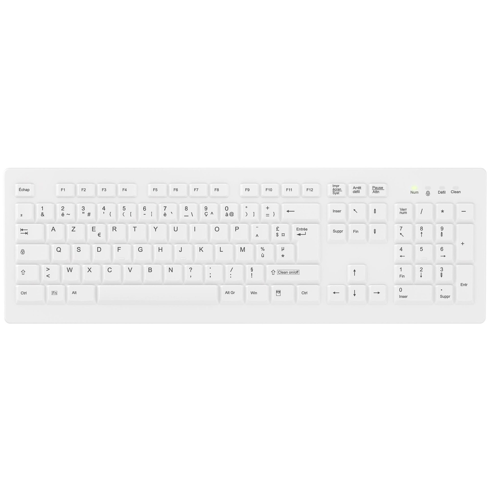 Clavier sans fil Contour MedicalKey ClassicClean AK-C8100 - Plein format, 2,4 GHz, AZERTY