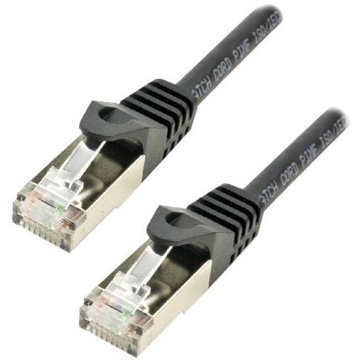 Câble de raccordement MCL RJ-45 (M) vers RJ-45 (M) - 2 m - 6,2 mm - S/FTP CAT 7 - sans halogène, moulé, sans crochet - noir
