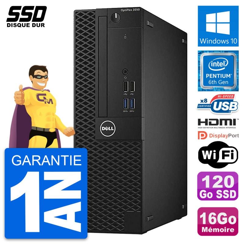 Dell OptiPlex 3050 SFF PC - Intel G4400, 16GB RAM, 120GB SSD, HDMI, WiFi