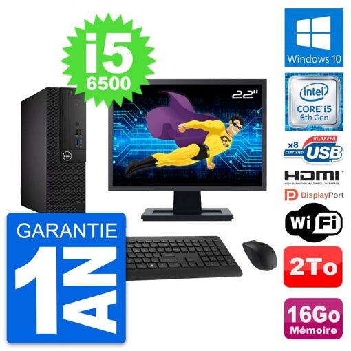 Computadora Dell OptiPlex 3050 SFF - Pantalla de 22', Core i5-6500, 16GB de RAM, 2TB HDD, HDMI
