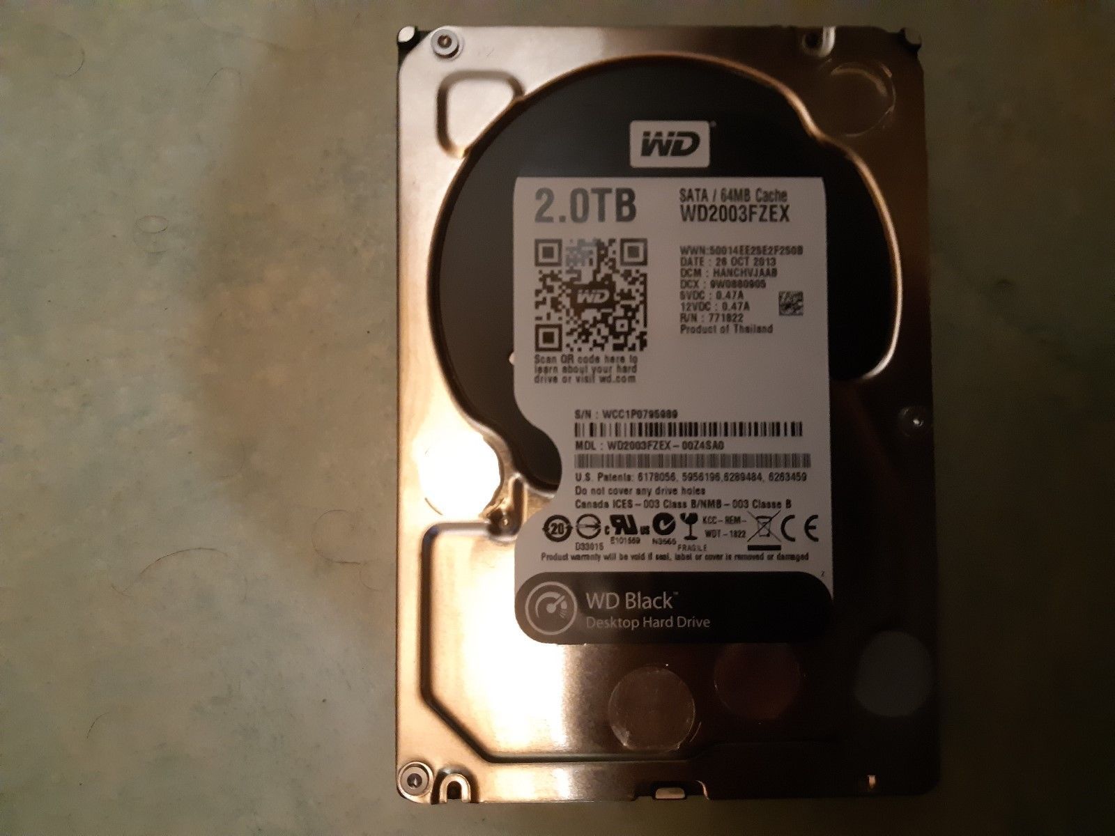 WD Black WD2003FZEX - 2TB Internal Hard Drive - 3.5" SATA 6Gb/s - 7200 RPM - 64MB Cache