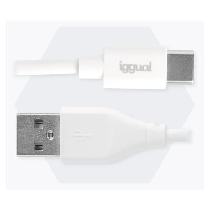 Cable USB Igual - Tipo A a 24 pines USB-C - 3A - 1 m - Blanco
