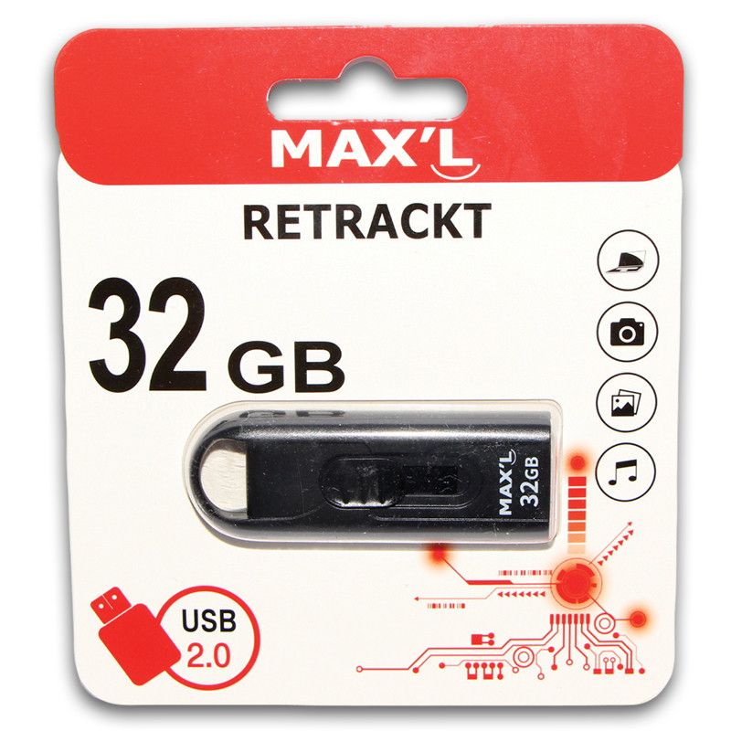 Maxell Retractable USB 32GB Flash Drive