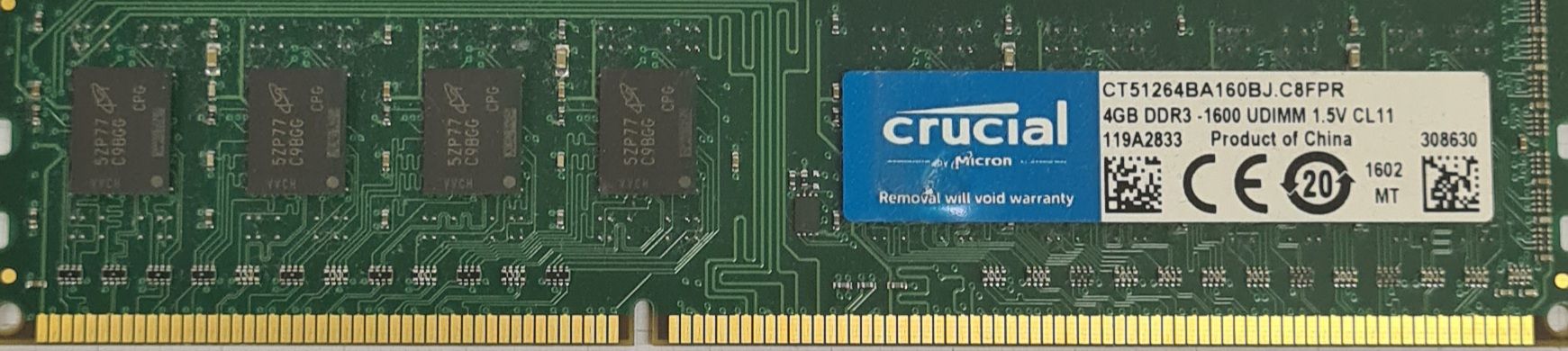 Crucial CT51264BA160BJ.C8FPR 16GB DDR4 RAM (2x8GB) 3200MHz