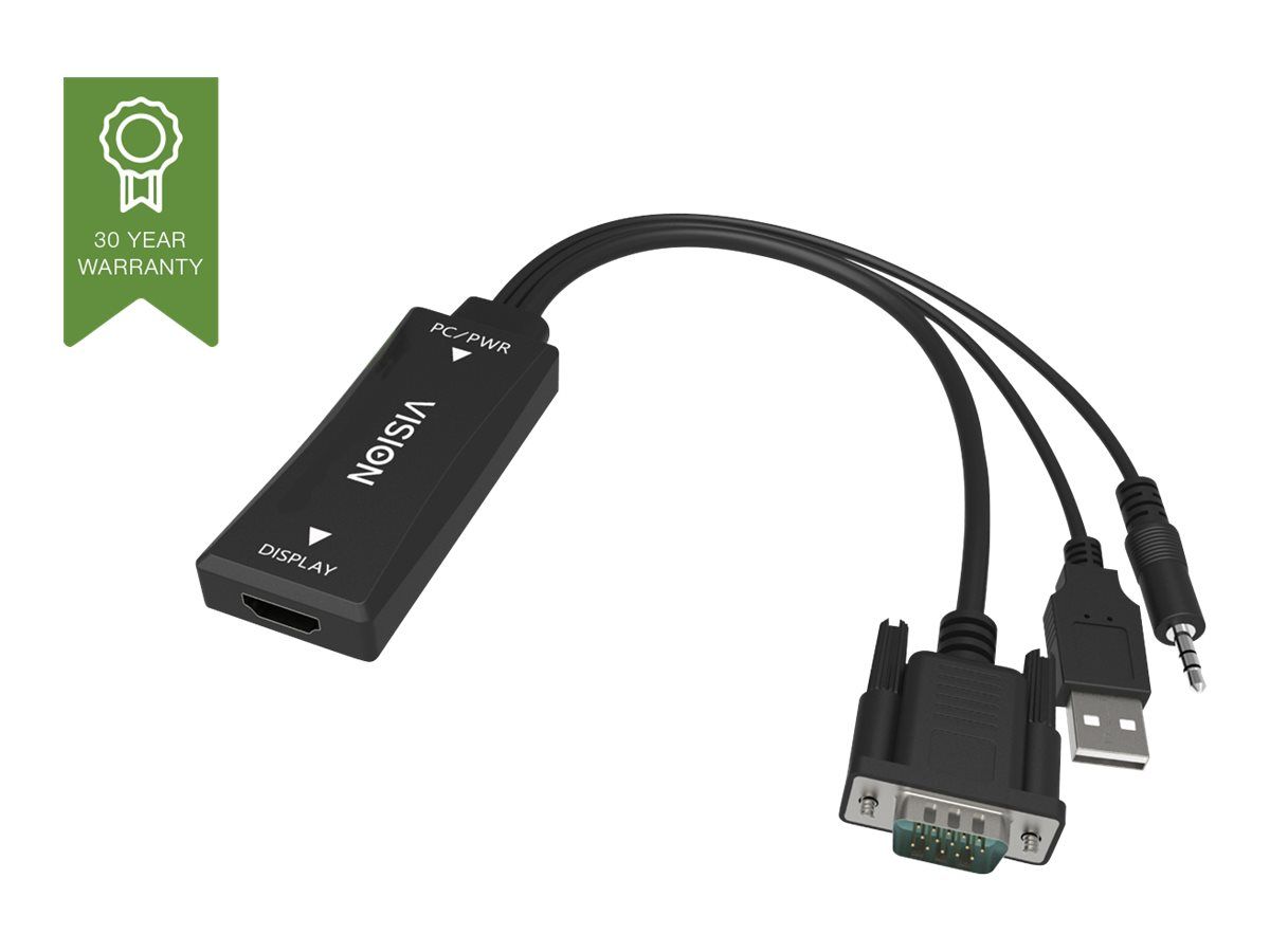 Vision Techconnect Video Converter - VGA to HDMI - Black