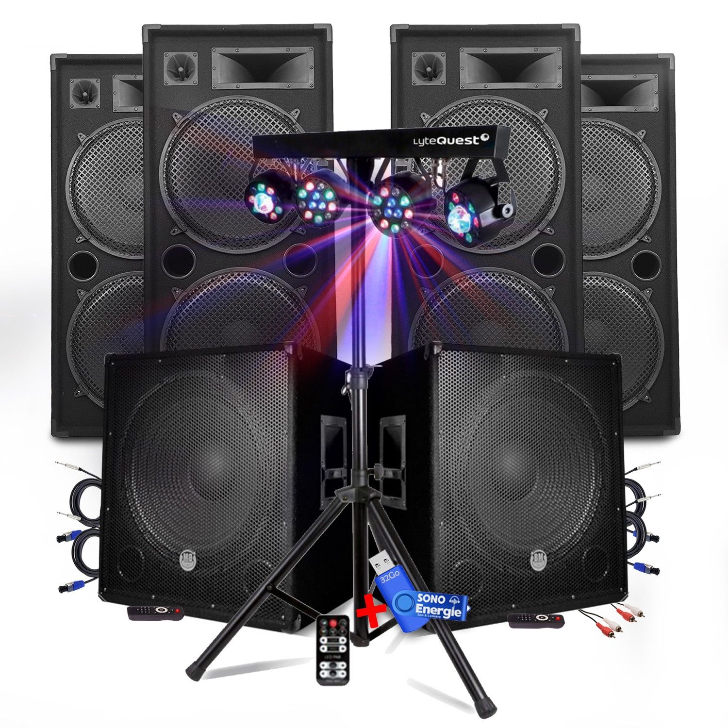 Gefroy Sonic Mega Bass Pack - 18" Active Subwoofer and Speaker System