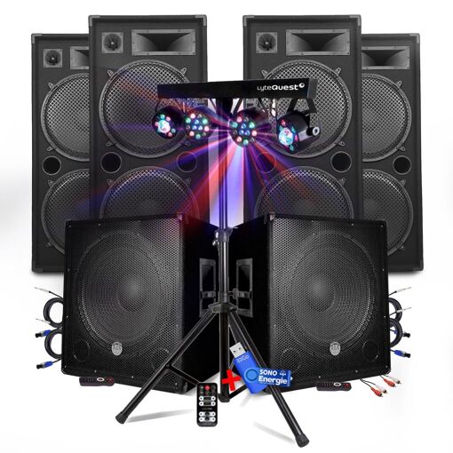 Gefroy Sonic Mega Bass Pack - 18" Active Subwoofer and Speaker System