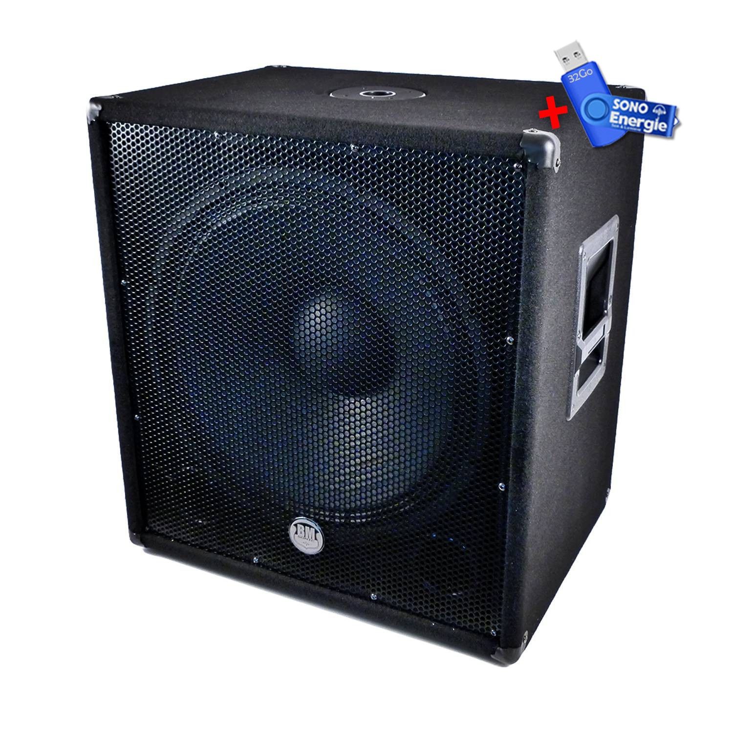 BM Sonic Active Subwoofer 46cm 1200W Full Range + USB 32GB Key