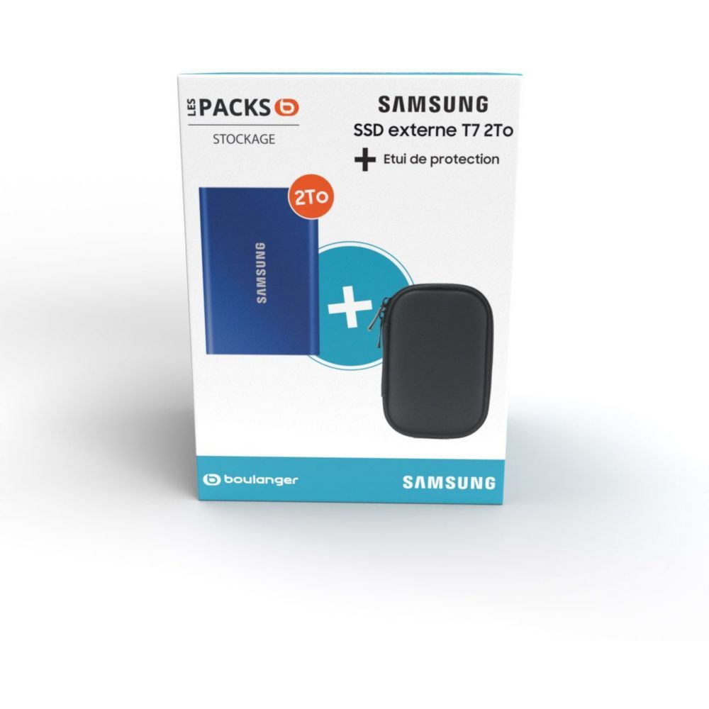 Samsung T7 External SSD 2TB - Blue + Case