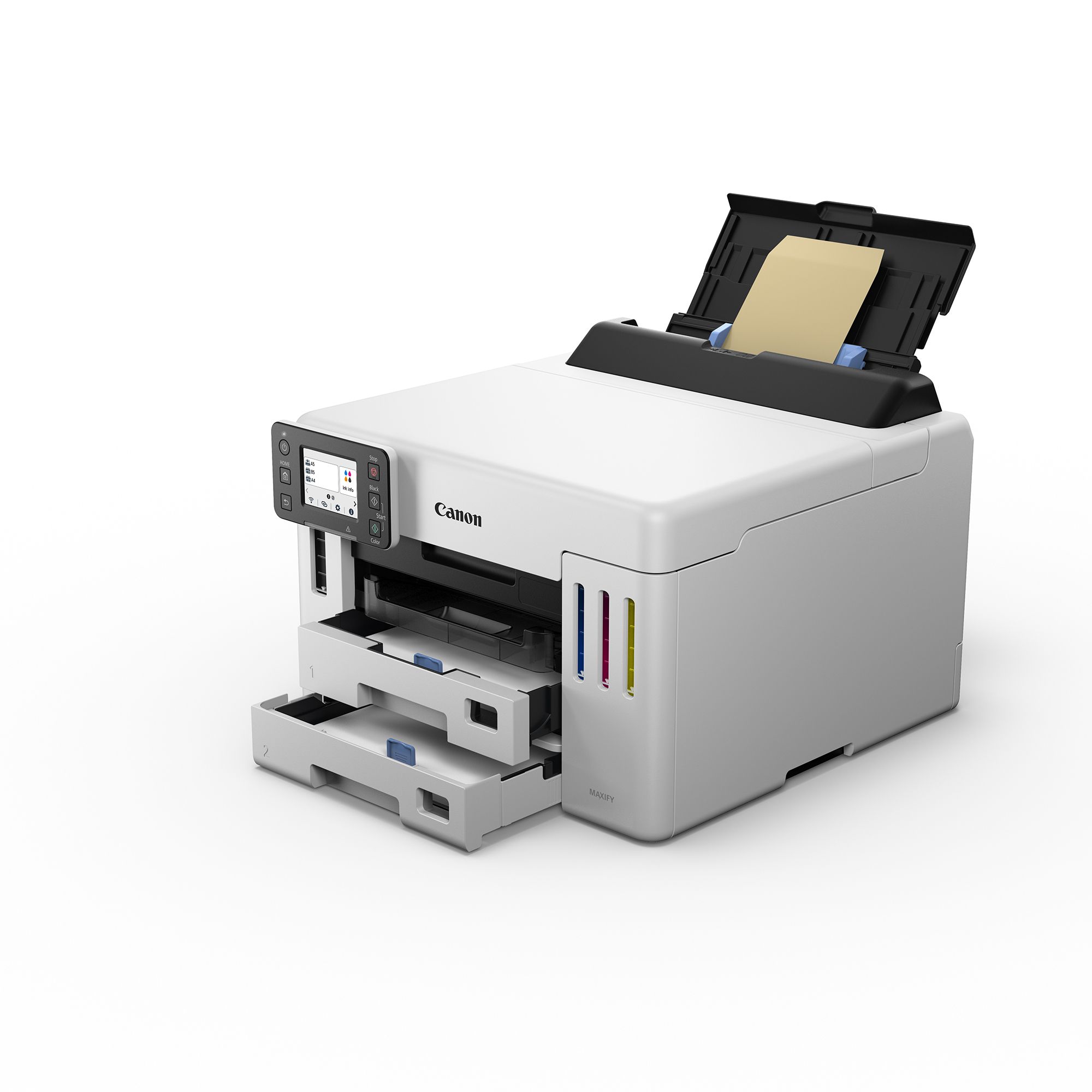 Canon MAXIFY GX5550 Multi-Function Printer - Color - 600 x 1200 dpi - Up to 24 ppm (Mono) / 15.5 ppm (Color) - 600 Sheet Capacity - LAN, Wi-Fi(n), USB 2.0