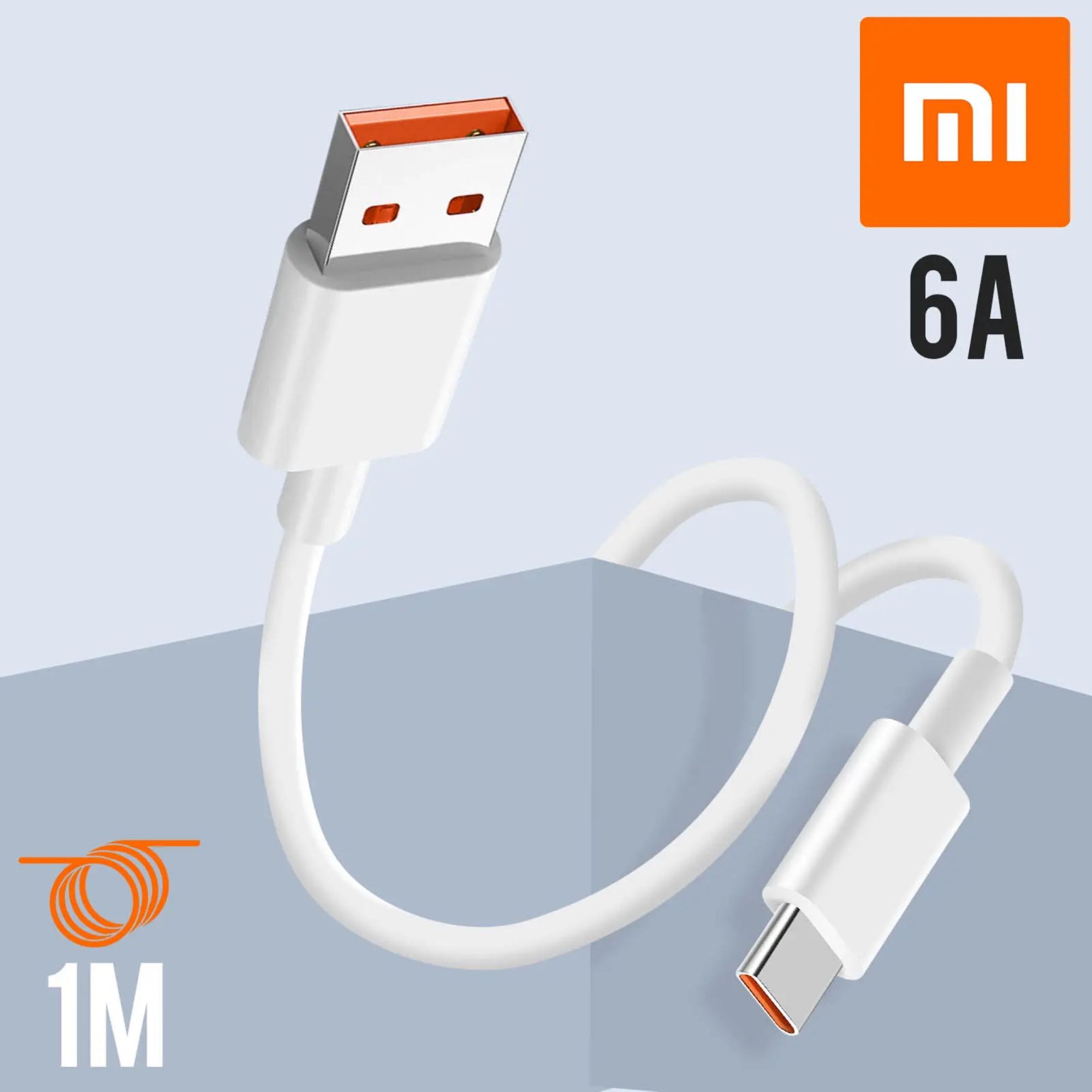 Apple 1M Turbo Charge USB-A to Type-C Cable, 6A - For Xiaomi Mi & Redmi Phones