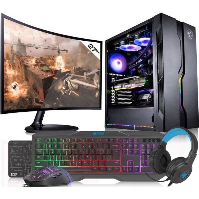 Ordinateur de jeu VIST - Ryzen 5 5600G, 32 Go de RAM, RX VEGA7, SSD 1 To, Écran LCD 27", Windows 11 Pro
