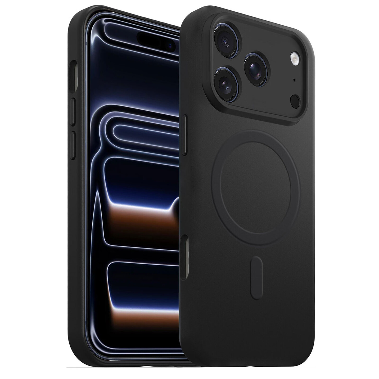 Caja de silicona Akashi MagSafe Negra para iPhone 17 Pro Max