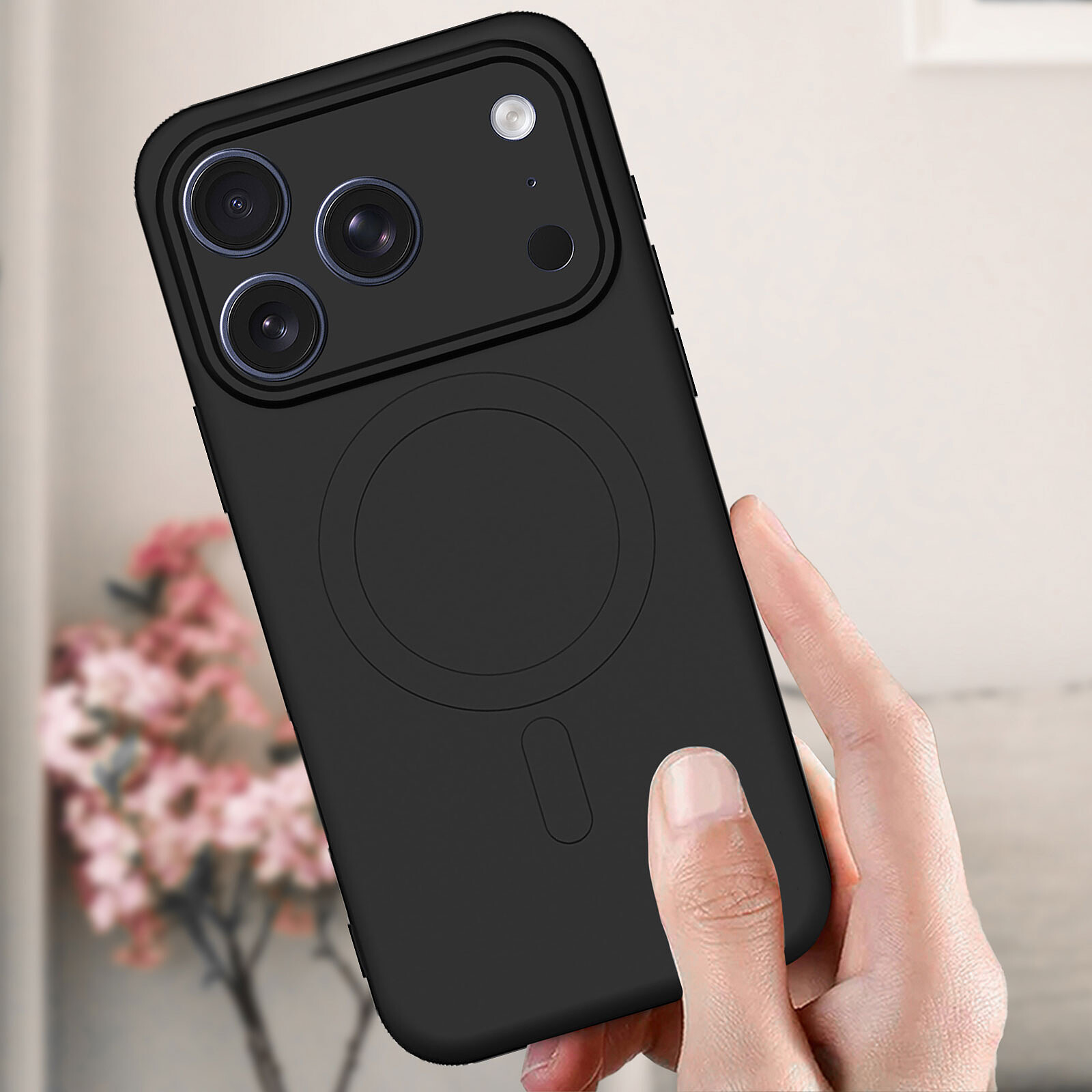 Akashi Coque Silicone MagSafe Black iPhone 17 Pro Max