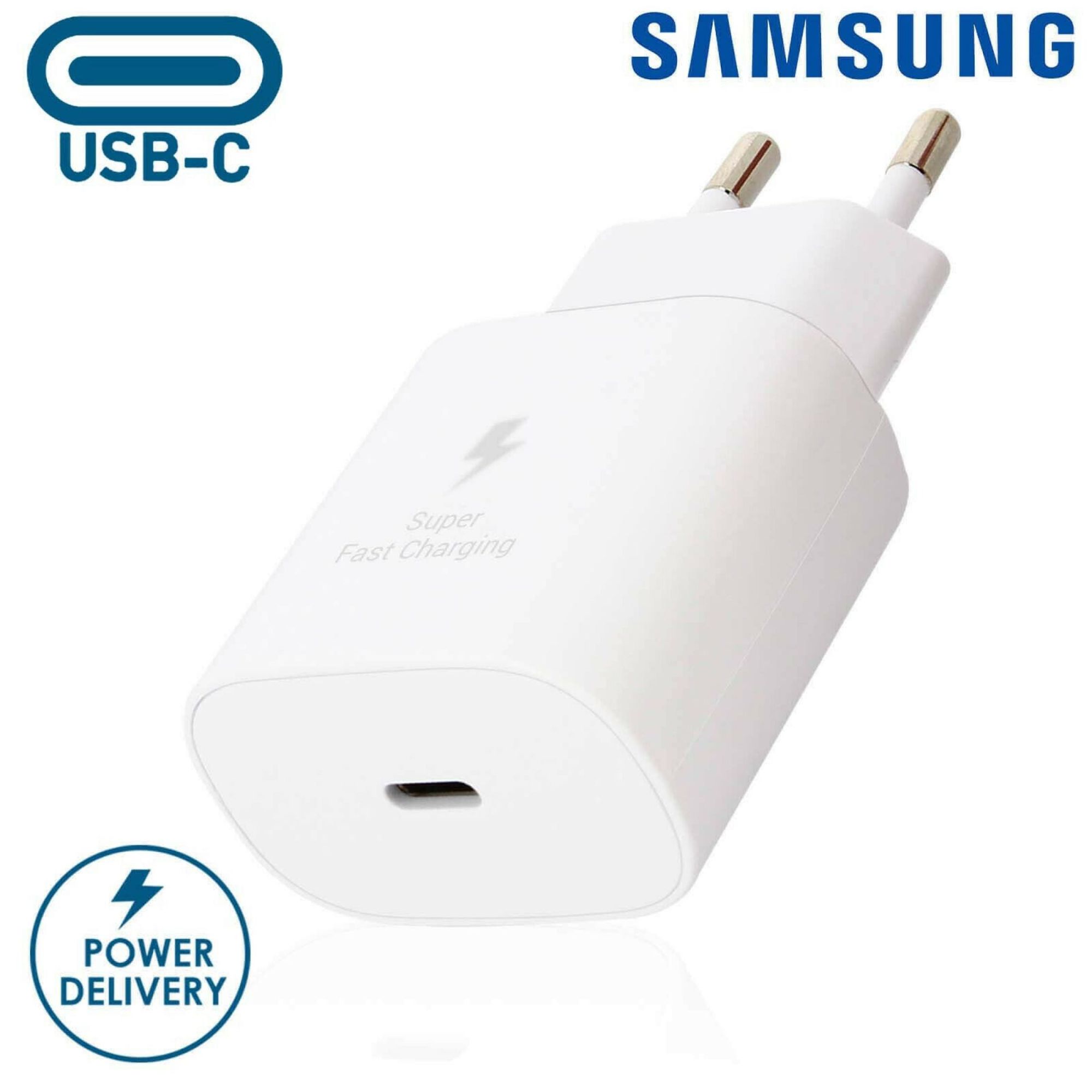 Adaptador de carga rápida Samsung 15W - Cargador de pared blanco Type-C