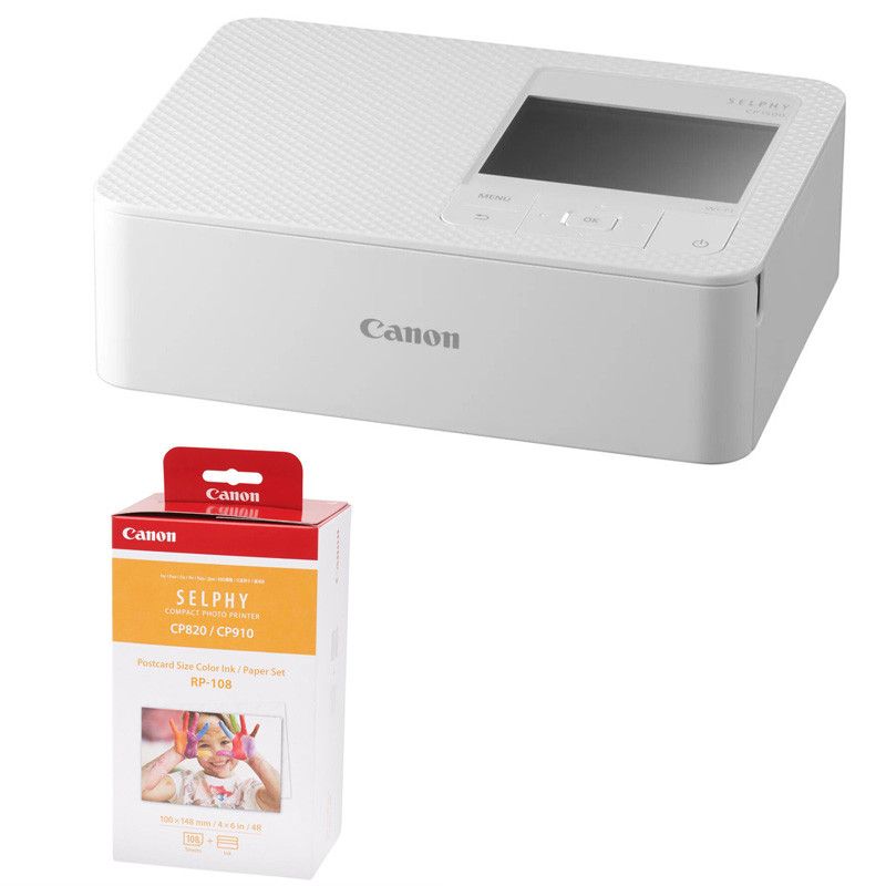 Canon Selphy CP1500 Printer - White, 2-Year Warranty + RP108