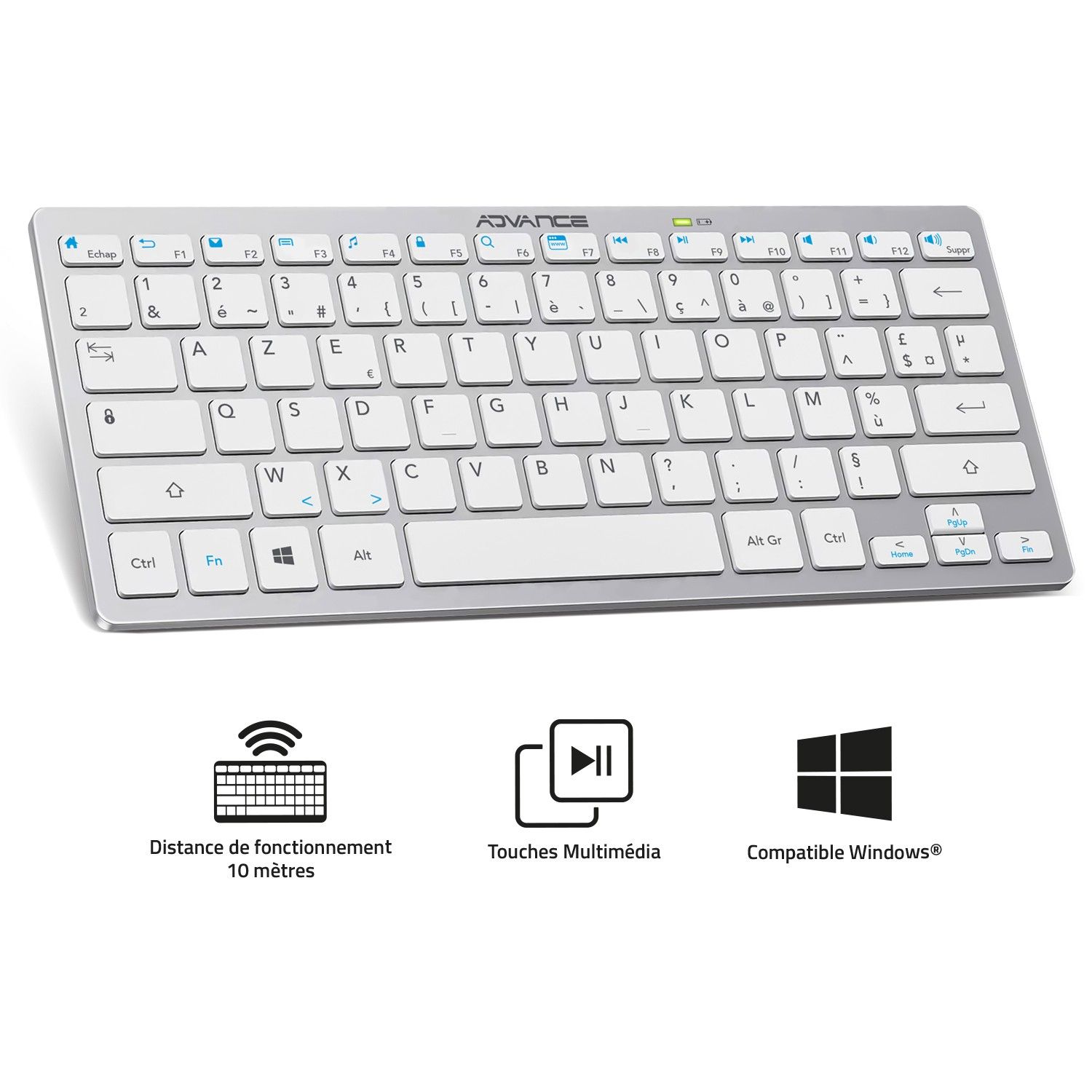Advance SmartKeys Bluetooth Wireless Keyboard (Gray)