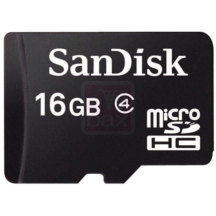 SanDisk Micro SDHC Card - 16GB, Class 4 - Black
