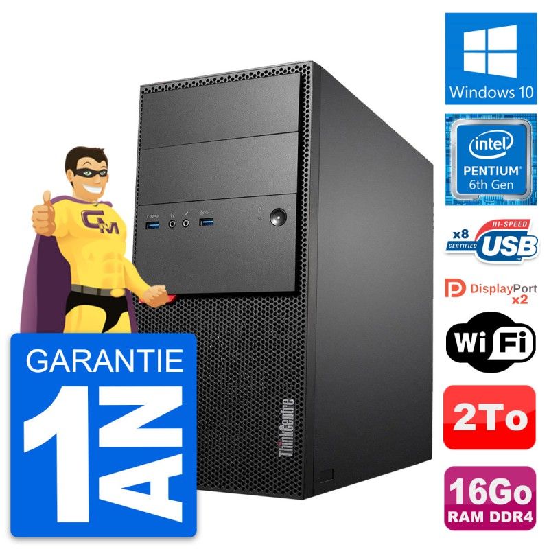 Lenovo ThinkCentre M800 Desktop Computer - Intel G4400, 16GB RAM, 2TB HDD, Windows 10, WiFi