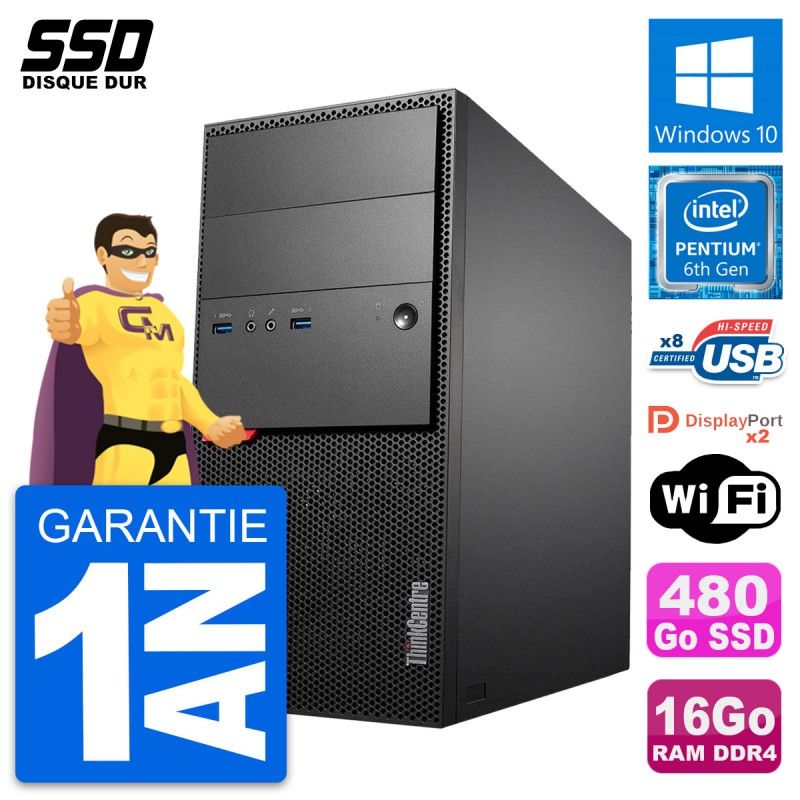 Lenovo ThinkCentre M800 Desktop PC - Intel Core i5 G4400, 16GB RAM, 480GB SSD, Windows 10, WiFi