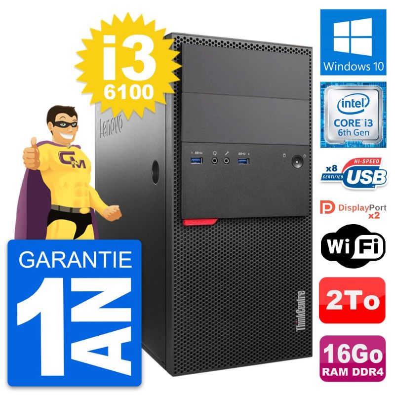 Lenovo ThinkCentre M800 Core i3-6100 16GB RAM 2TB Windows 10 PC