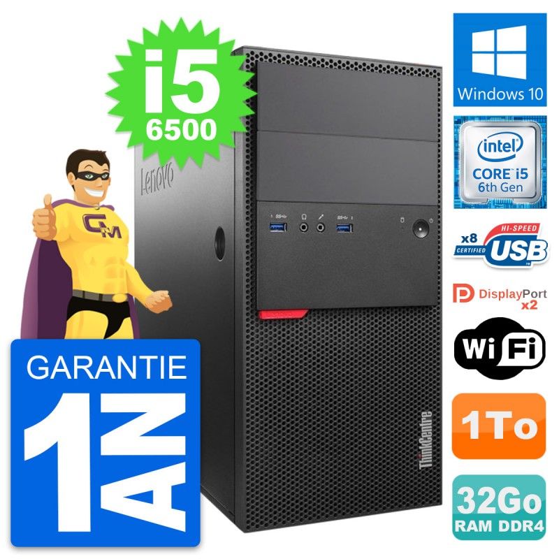 Lenovo ThinkCentre M800 Core i5-6500 32GB RAM 1TB HDD Windows 10 WiFi Desktop Computer