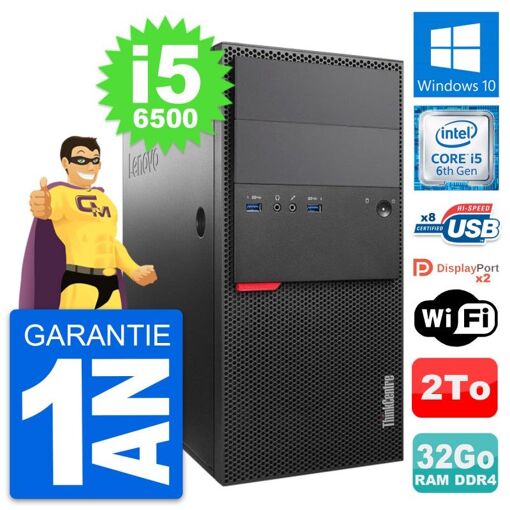 PC de escritorio Lenovo ThinkCentre M800 Core i5-6500 32GB RAM 2TB HDD Windows 10 WiFi