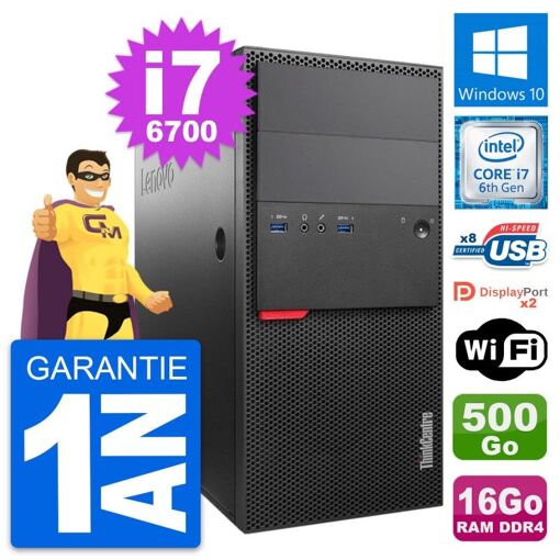 Computadora de escritorio Lenovo ThinkCentre M800 i7-6700 16GB RAM 500GB SSD Windows 10 WiFi