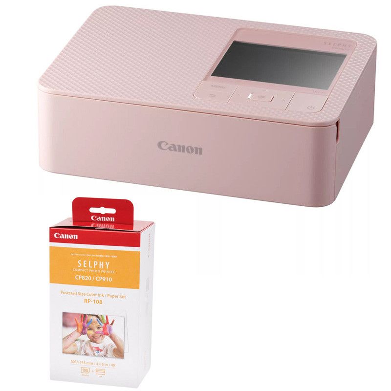 Canon Selphy CP1500 Printer - Rose, 2-Year Warranty + RP108