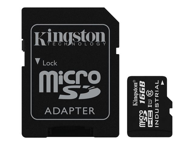 Carte mémoire Kingston 16 Go microSDHC (Classe UHS 1/Classe 10 avec adaptateur)