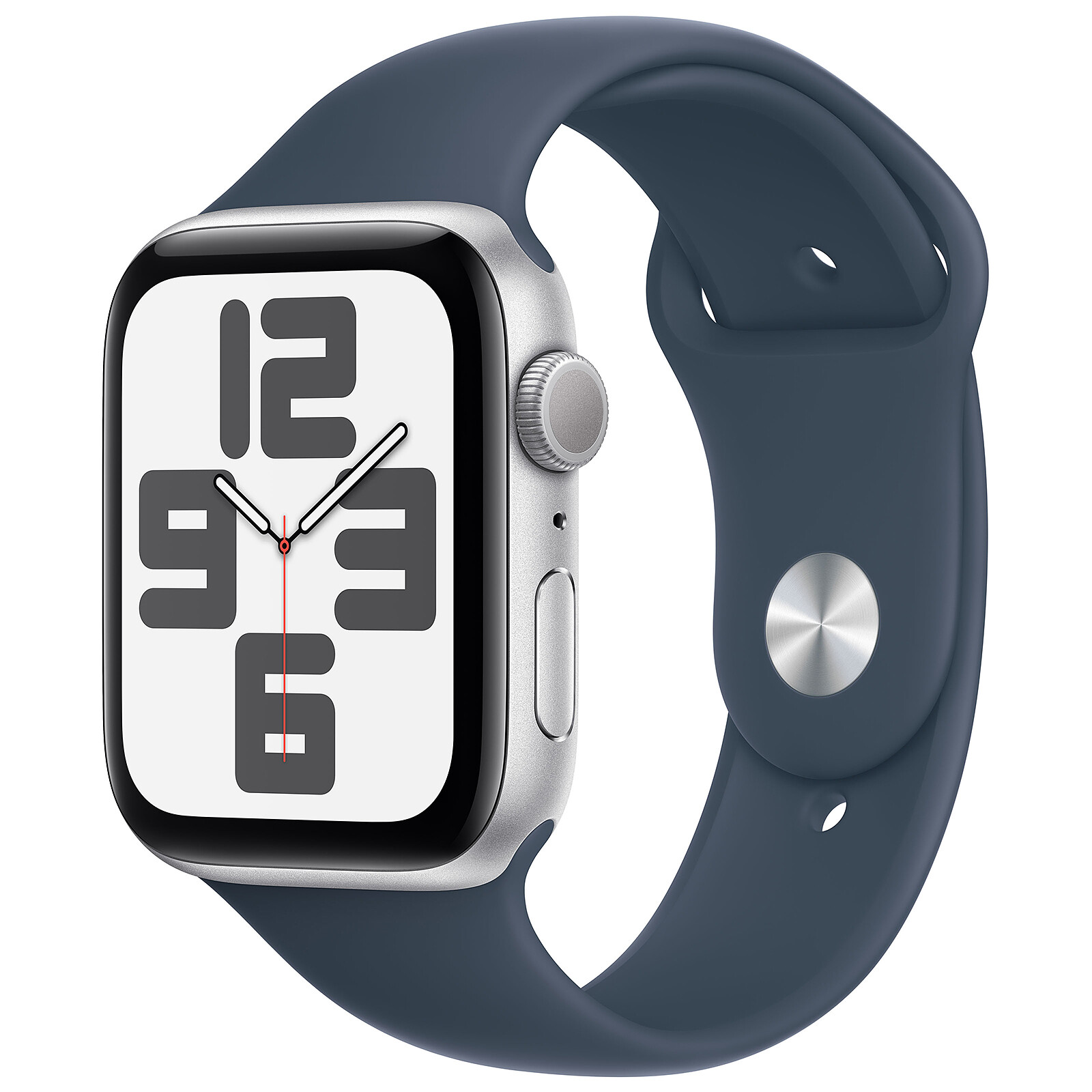 Apple Watch SE GPS + Cellular (2023) Silver Aluminium Sport Band Storm Blue 44 mm - M/L