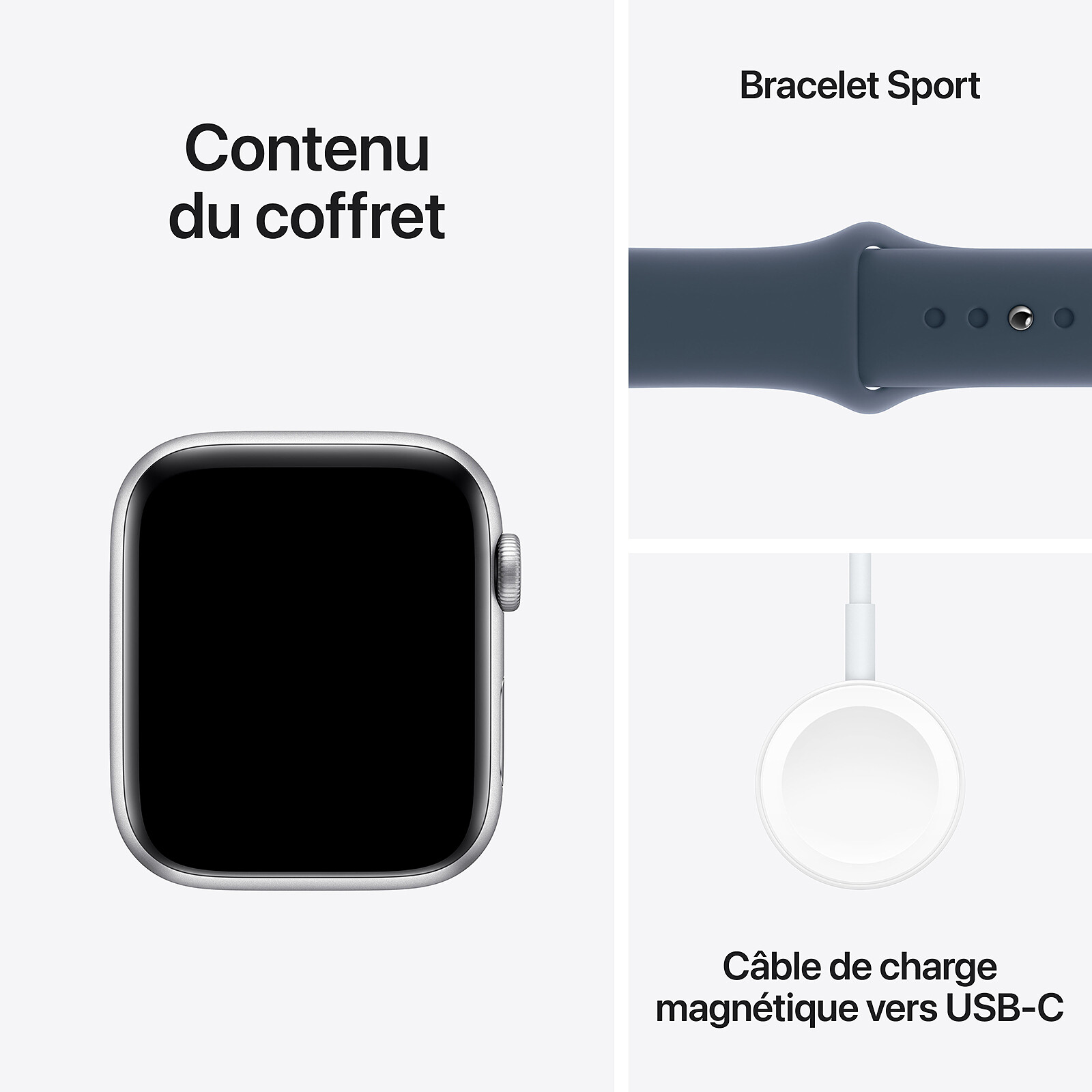 Apple Watch SE GPS + Cellular (2023) Silver Aluminium Sport Band Storm Blue 44 mm - M/L