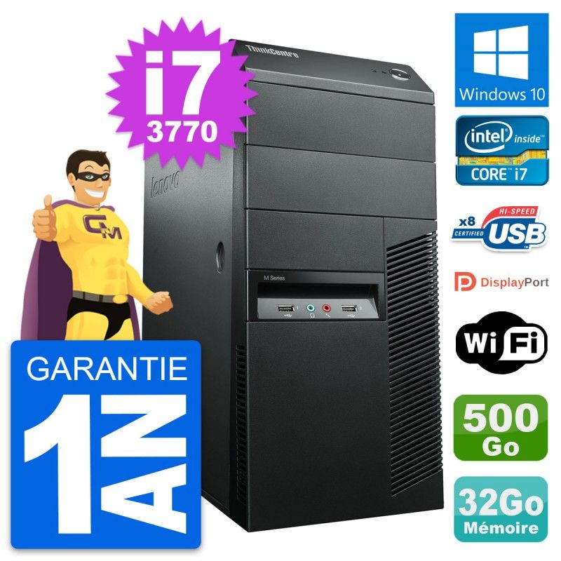 Lenovo ThinkCentre M92p i7-3770 32GB RAM 500GB HDD Windows 10 WiFi Desktop PC