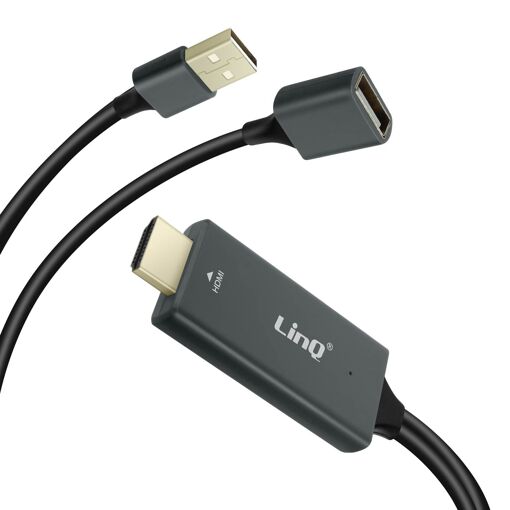 Adaptateur HDMI LinQ avec connecteur USB mâle et port USB femelle