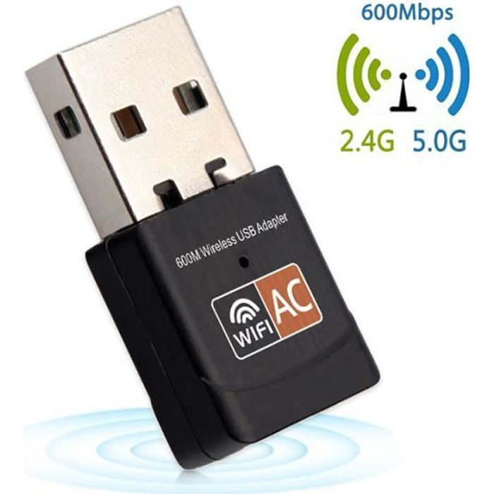ONEVER Mini Wireless WiFi Adapter 600Mbps 2.4 + 5.8GHz