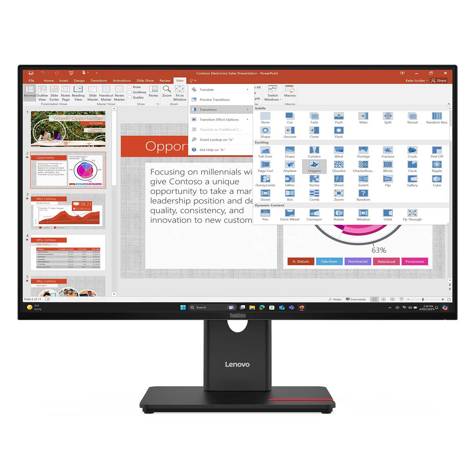 Écran PC Lenovo 27'' LED - ThinkVision T27-40