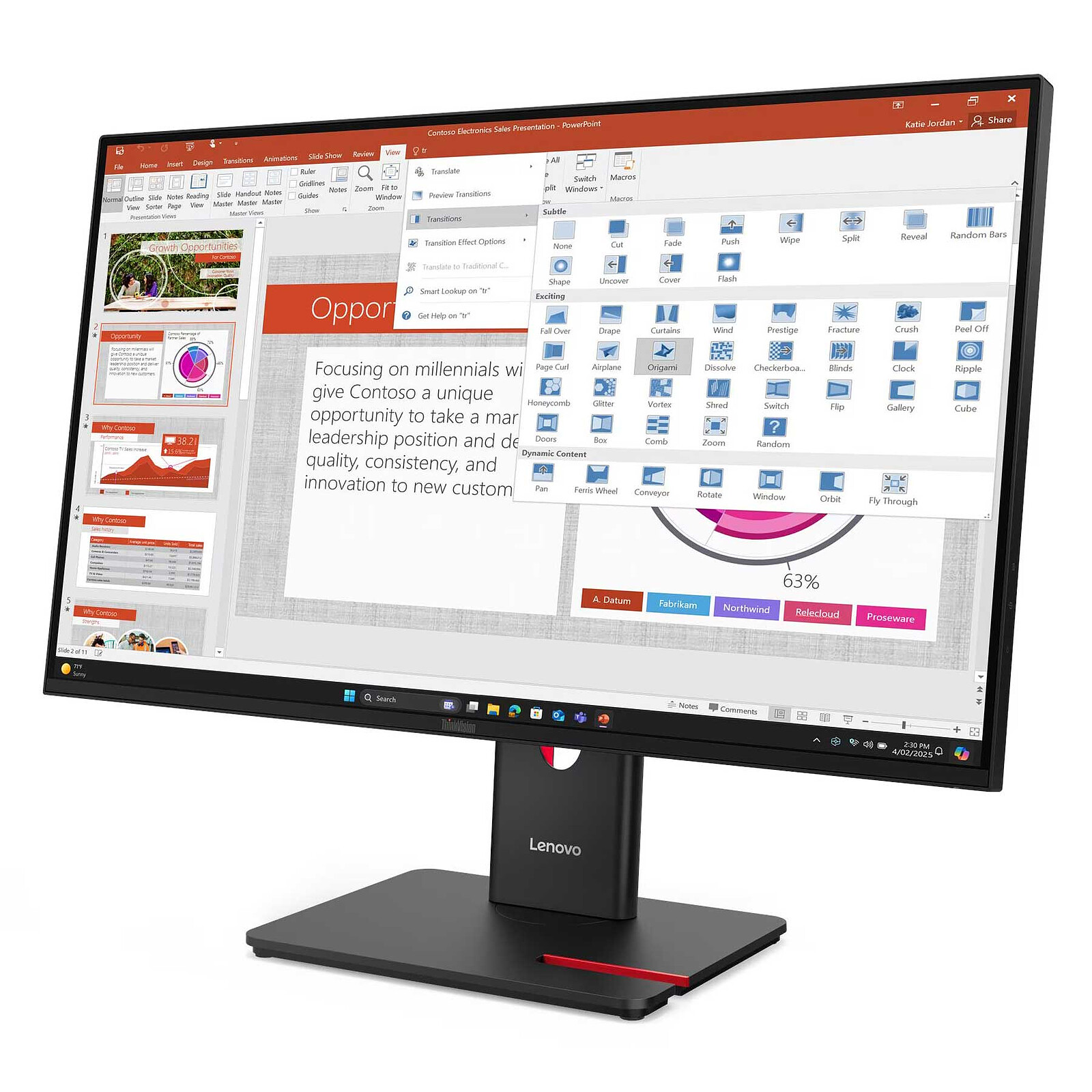 Écran PC Lenovo 27'' LED - ThinkVision T27-40