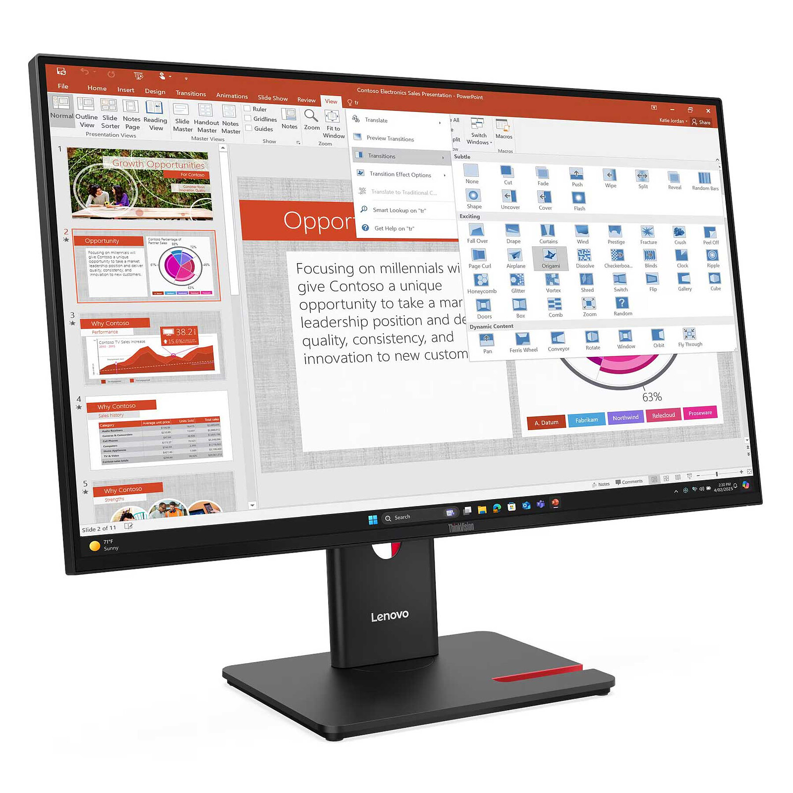 Écran PC Lenovo 27'' LED - ThinkVision T27-40