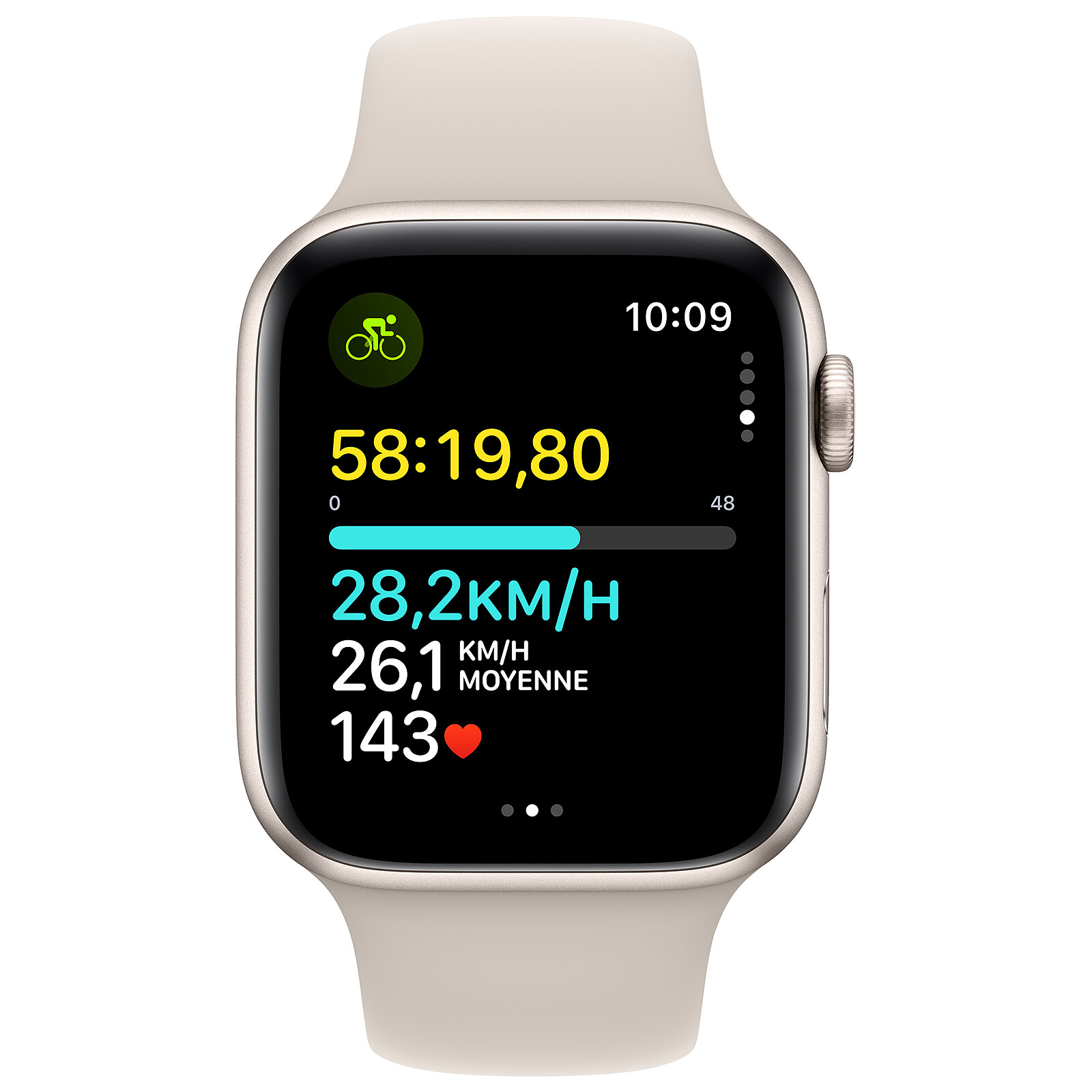 Apple Watch SE GPS (2023) Starlight Aluminium Sport Band 44 mm - M/L