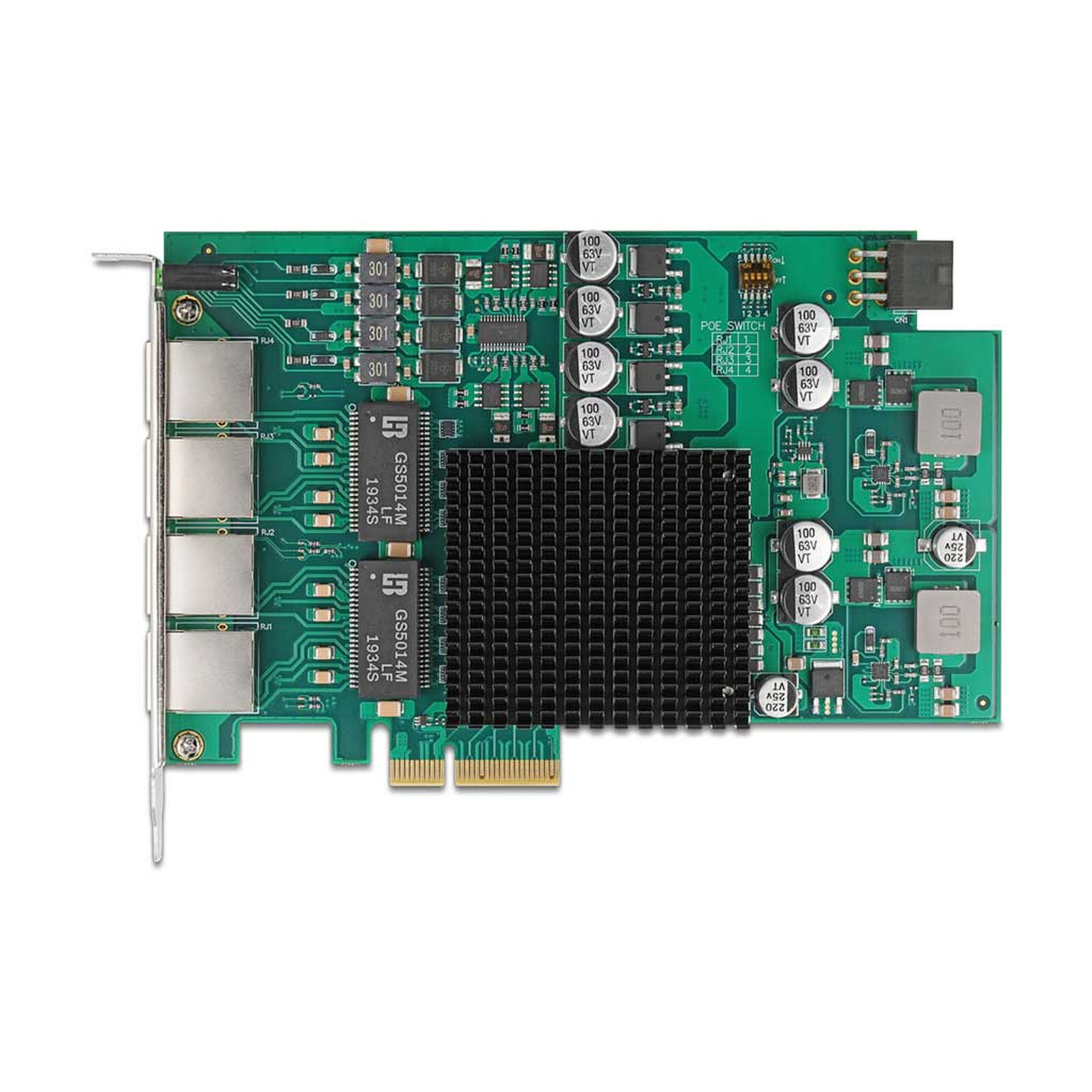 Tarjeta de red DeLock PCI Express x4 con 4x Ethernet Gigabit PoE+