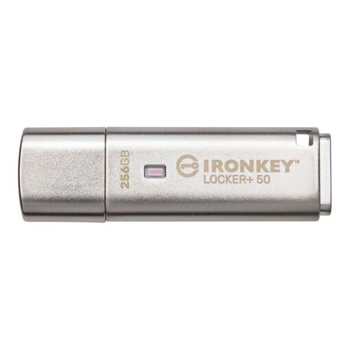 Kingston IronKey Locker+ 50 - USB Drive - Encrypted - 256GB - USB 3.2 Gen 1 - TAA Compliant
