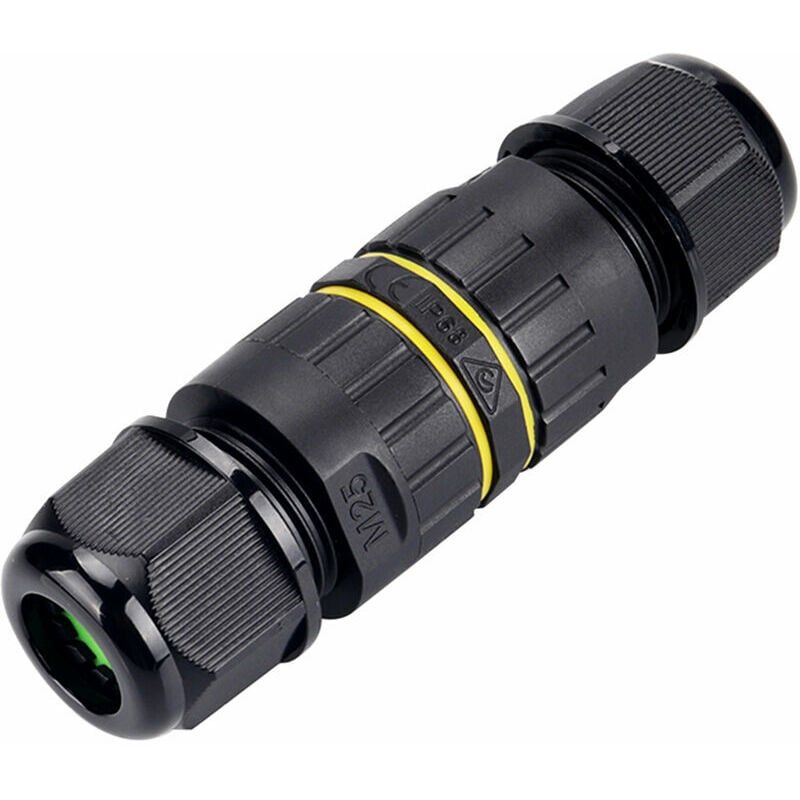 Ganyin External Cable Connector, Waterproof Junction Box IP68, 3-Pin for 5-9mm Cables - Model EW-M25-3P (5-9mm)