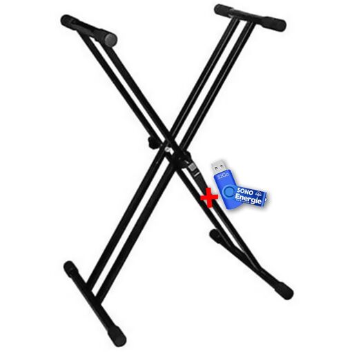 Ibiza Sound Dual Keyboard/Piano/Synth Stand with USB 32GB Key