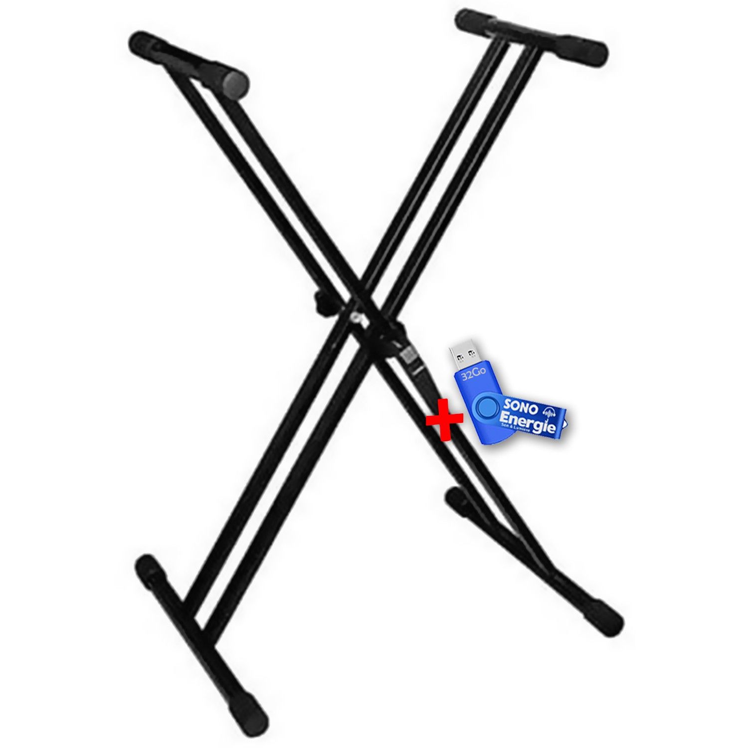 Ibiza Sound Dual Keyboard/Piano/Synth Stand with USB 32GB Key