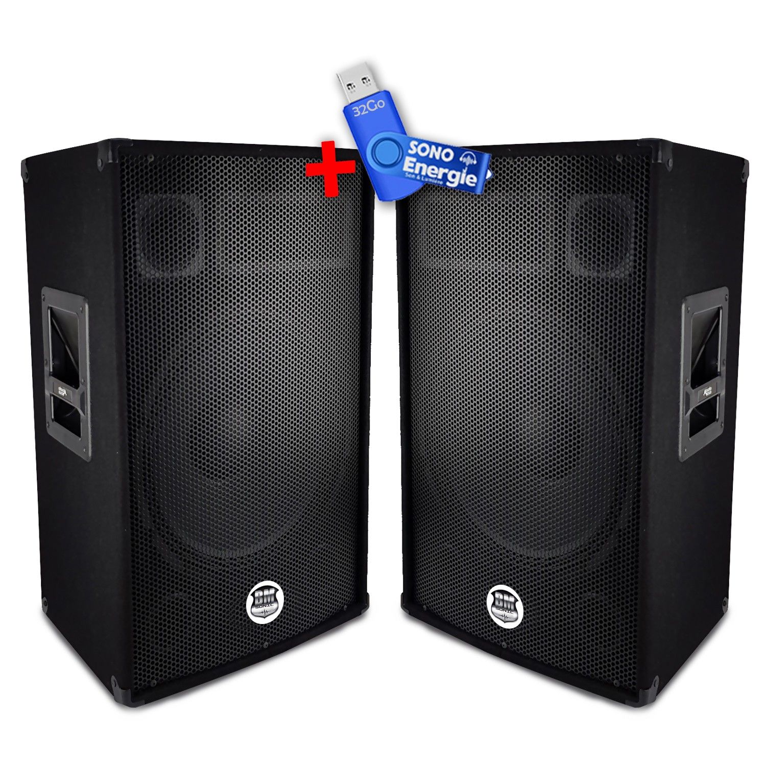 BM Sonic BMS-10 Trapazoidal 3-Way Speaker Pair - 10"/25cm - 2 x 400W